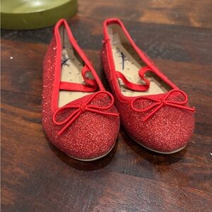 Cat & Jack Sparkly Red Dress Shoes with Bow